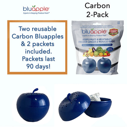 Bluapple Produce Saver with Activated Carbon, 2-Pack