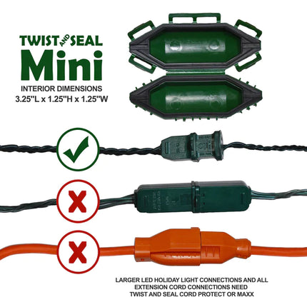 Twist and Seal Mini Holiday Light Cord Protector, Green