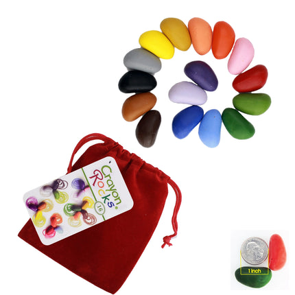 Crayon Rocks - 16 Colors in a Red Velvet Bag