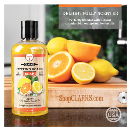 CLARK'S Cutting Board Soap, Orange & Lemon Scented