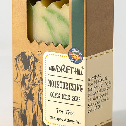 Windrift Hill Moisturizing Goat Milk Soap, Tea Tree Shampoo & Body Bar