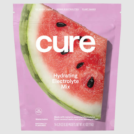 Cure Hydration Hydrating Electrolyte Mix, Watermelon Flavor, Contains 14 Packets