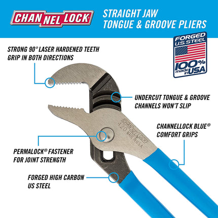 Channellock 420 9-1/2 in Tongue and Groove Pliers